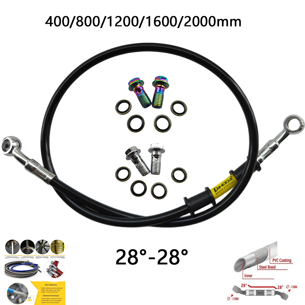 28 ° -28 °   검정색 꼬임형 스테인리스 스틸  - Brake Line Motorcycle 리뷰 및 가격