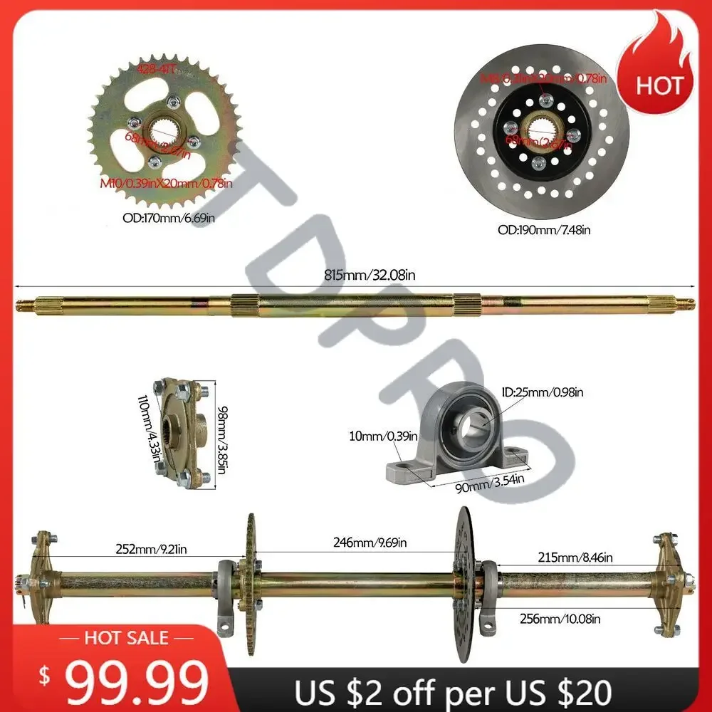 TDPRO 고 카트 리어 액슬 키트, 디스크 브레이크  - Brake Rotor 리뷰 및 가격